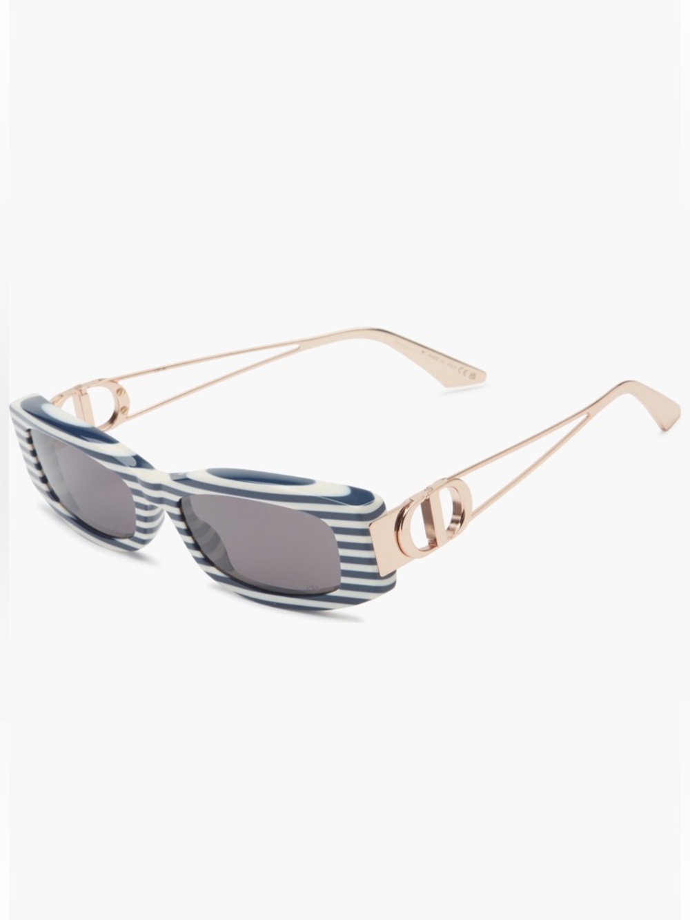 Dior Striped Rectangle Sunglasses - Navy & White